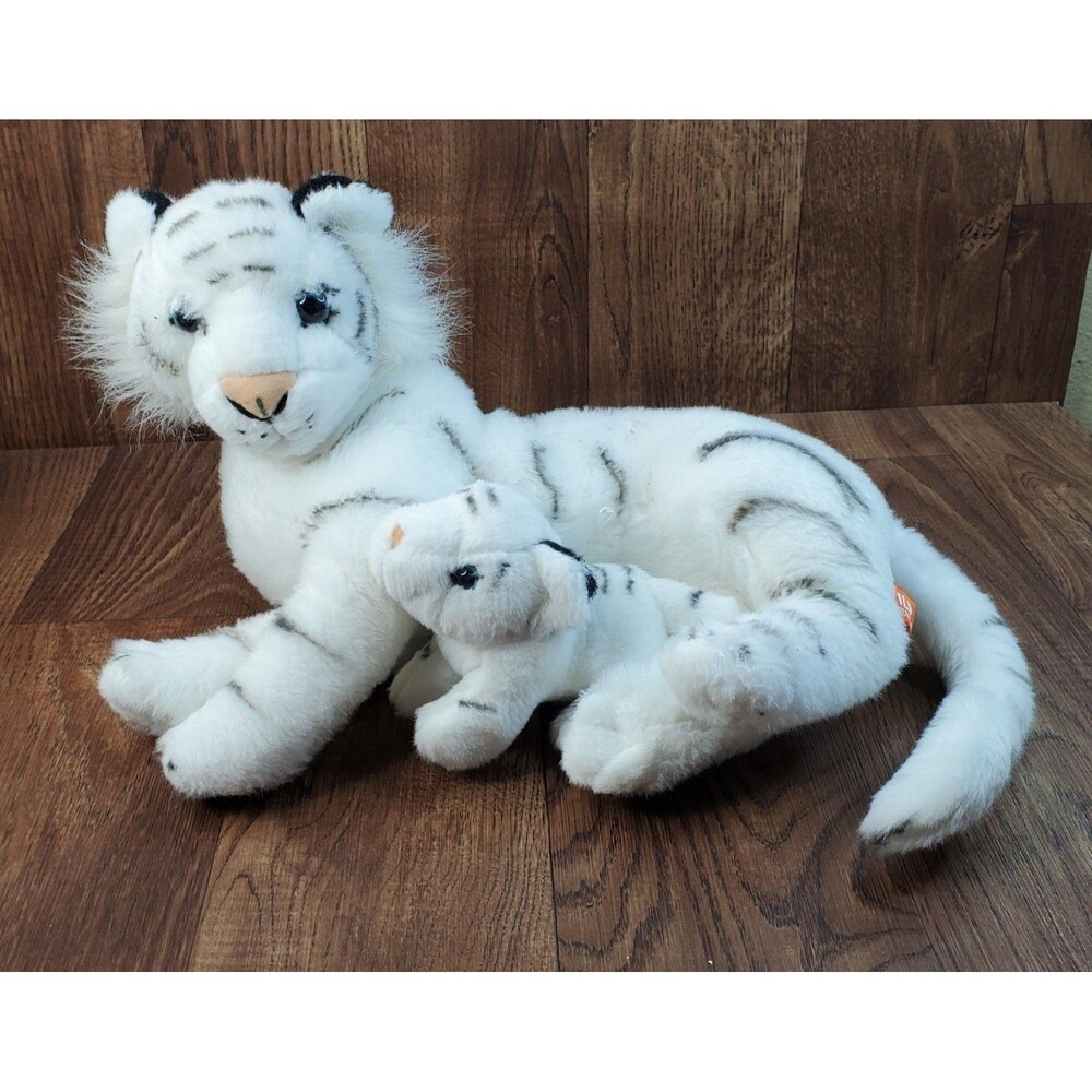 Wild Republic Mom and Baby White Tiger 14" Plush